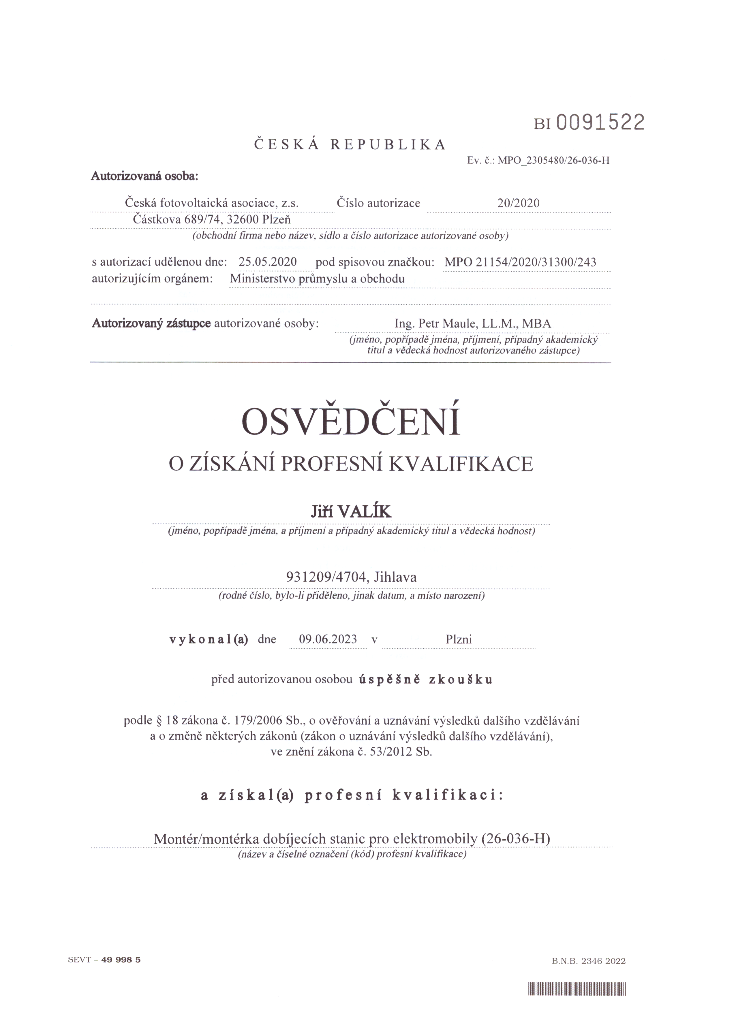 certificate