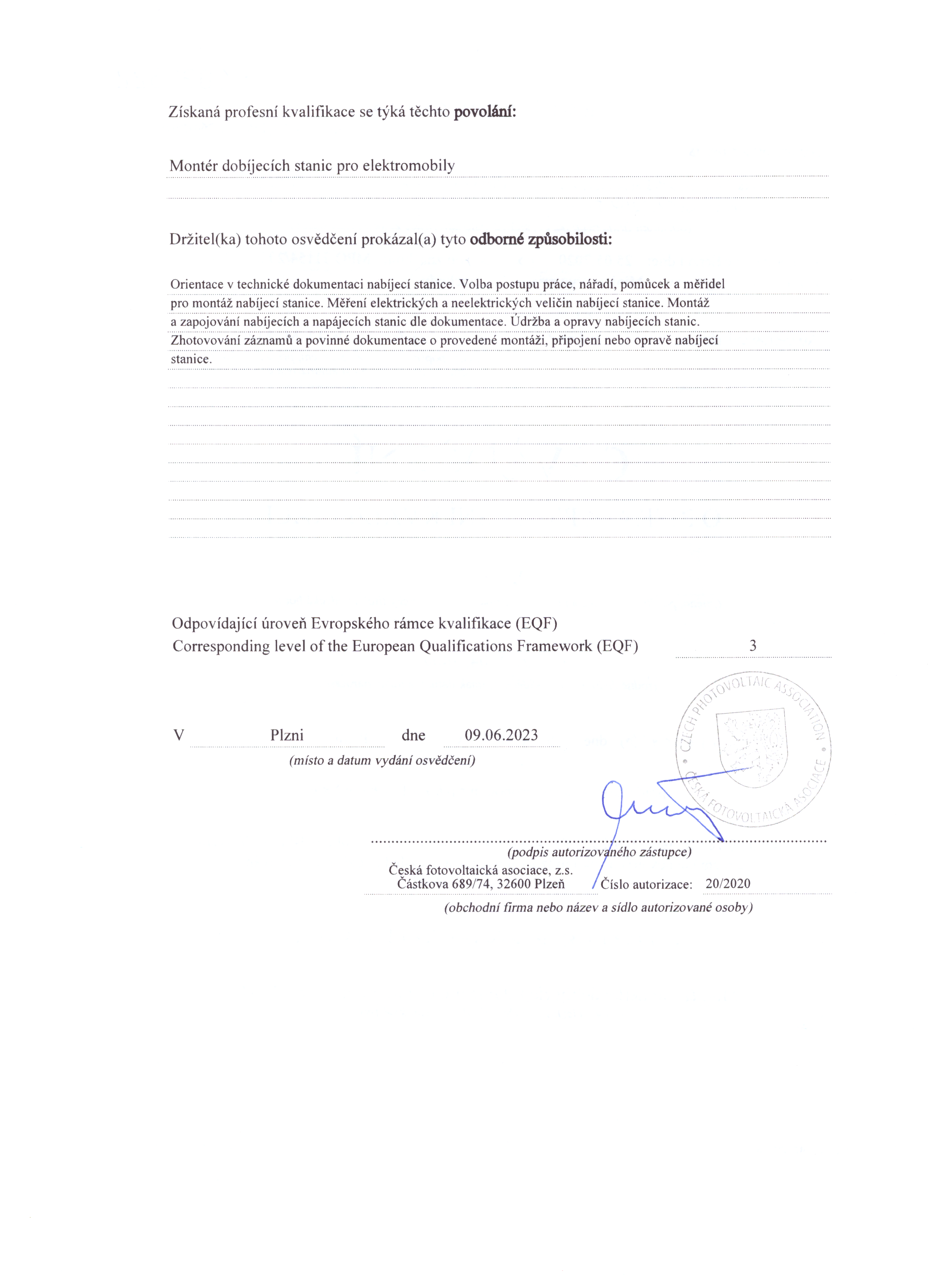 certificate