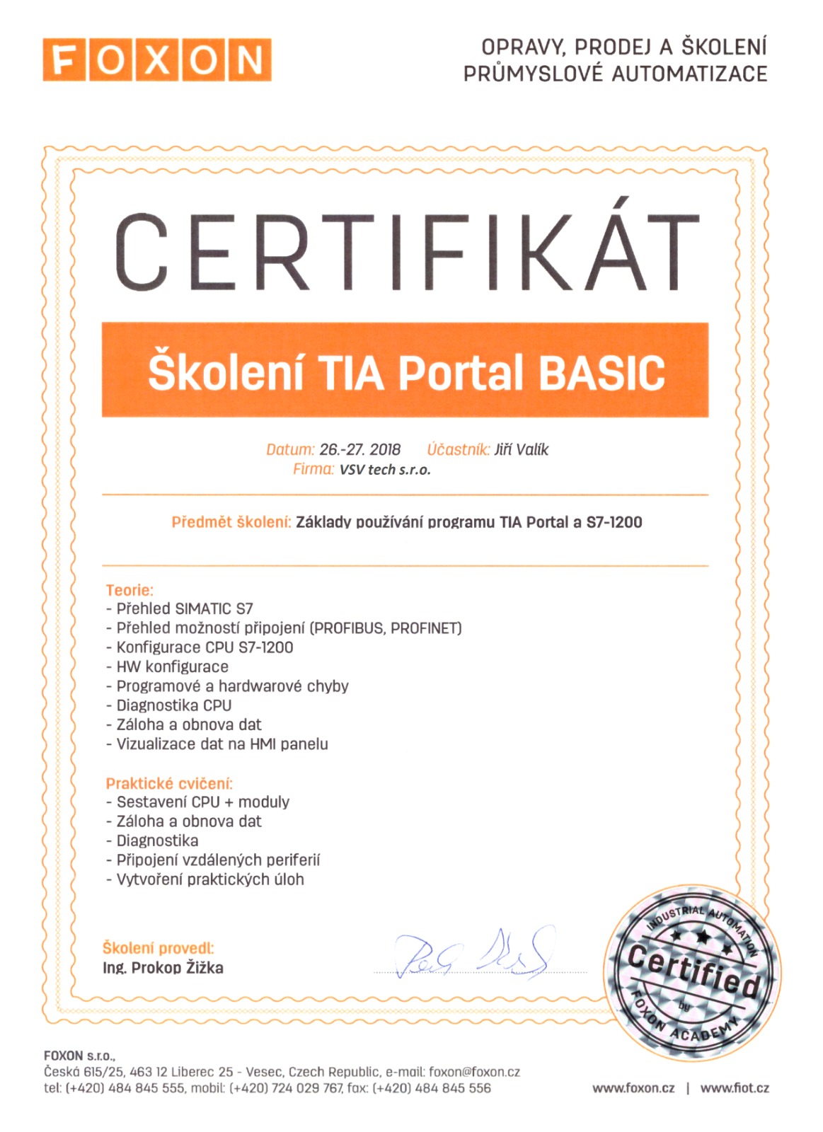 certificate